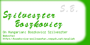 szilveszter boszkovicz business card